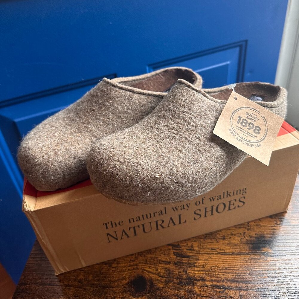 Brand New Haflinger Wool Clog Grizzly Michl